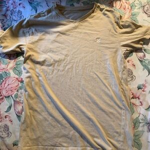 Calvin Klein Jeans Women’s Beige Short Sleeve  V-Neck T-Shirt Size Medium